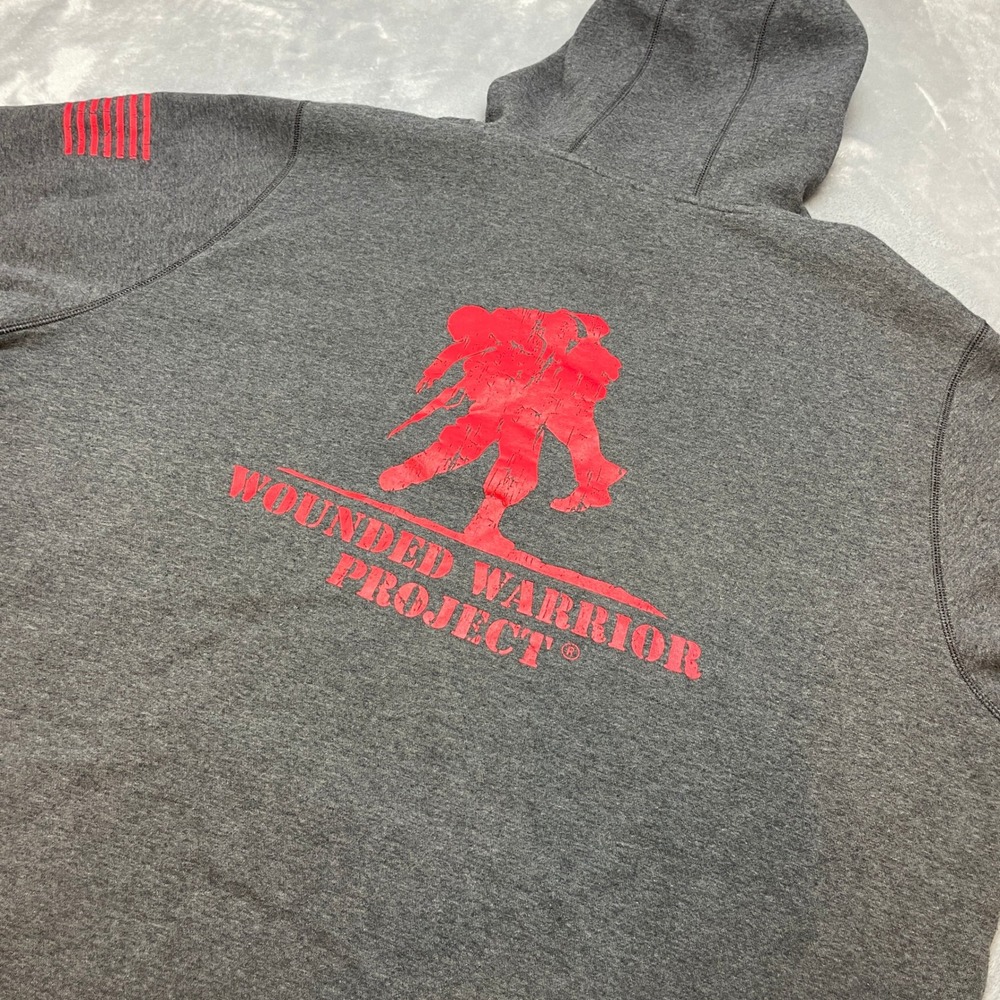 Under Armour Mens Wounded Warrior Hoodie Size 3XL Grey ColdGear Graphic 1276950